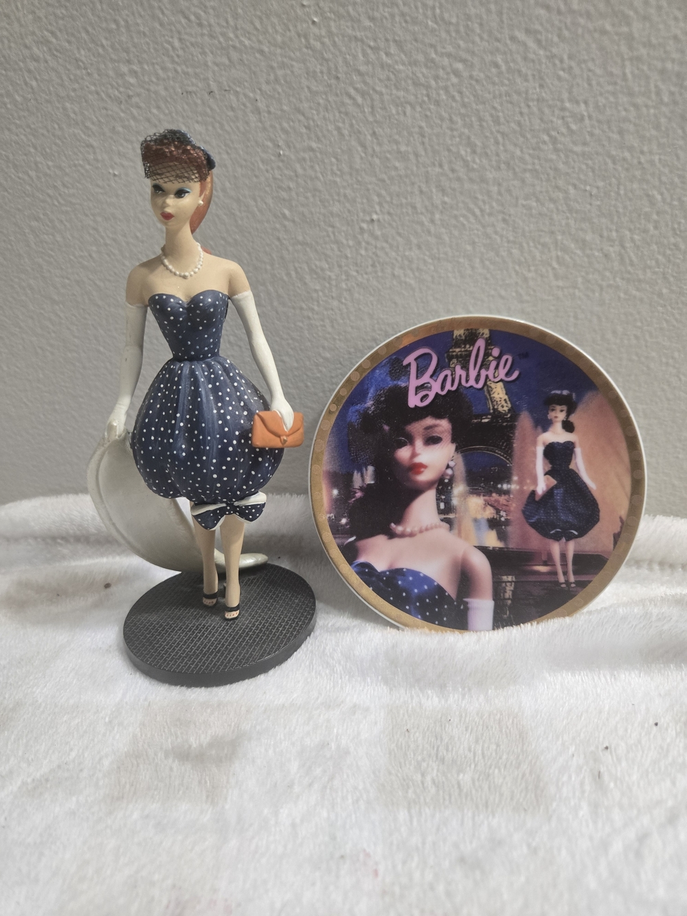 Barbie Polka Dot Navy Dress Figurine - Decorative Home Accent